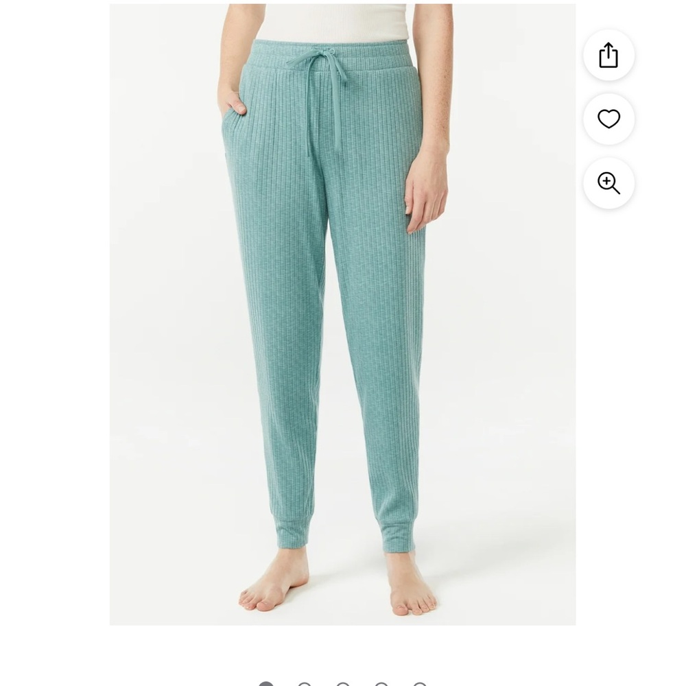 Joyspun Women's Hacci Knit Joggers: Green Goodness